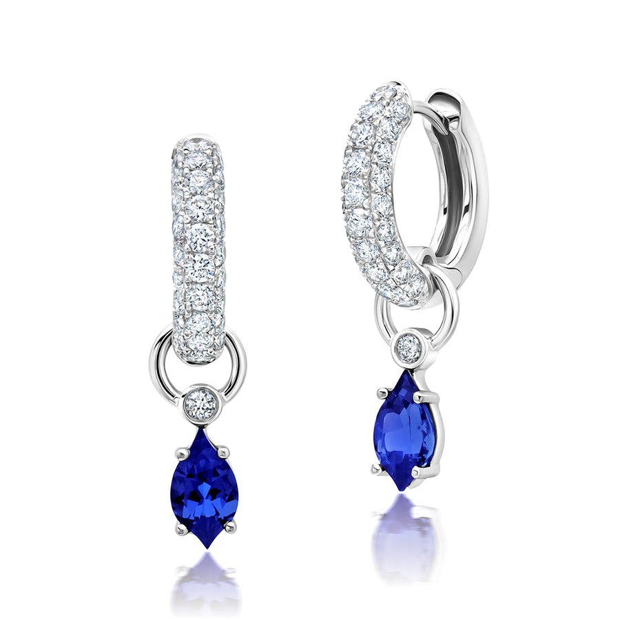 Blue Sapphire Hoops