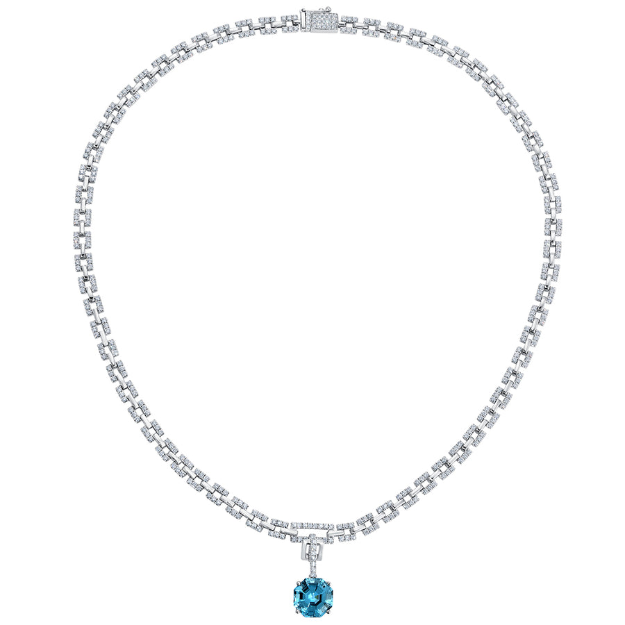 Aqua Blue Spinel Necklace