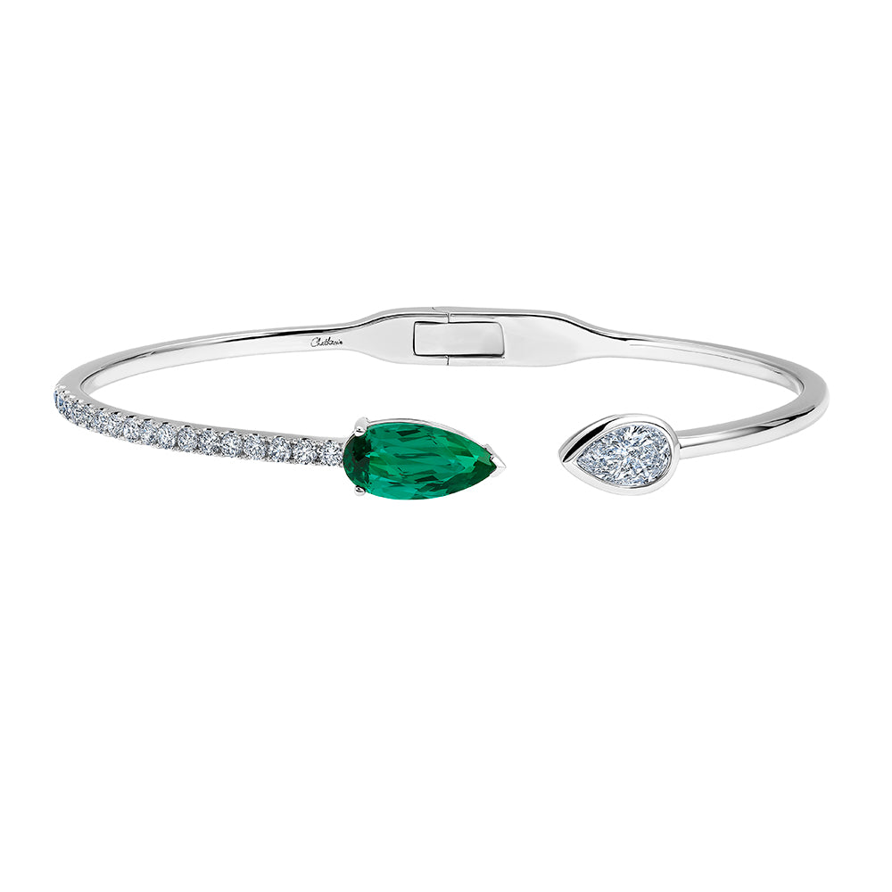 Chatham lab-grown emerald cuff, style CB1300WEM