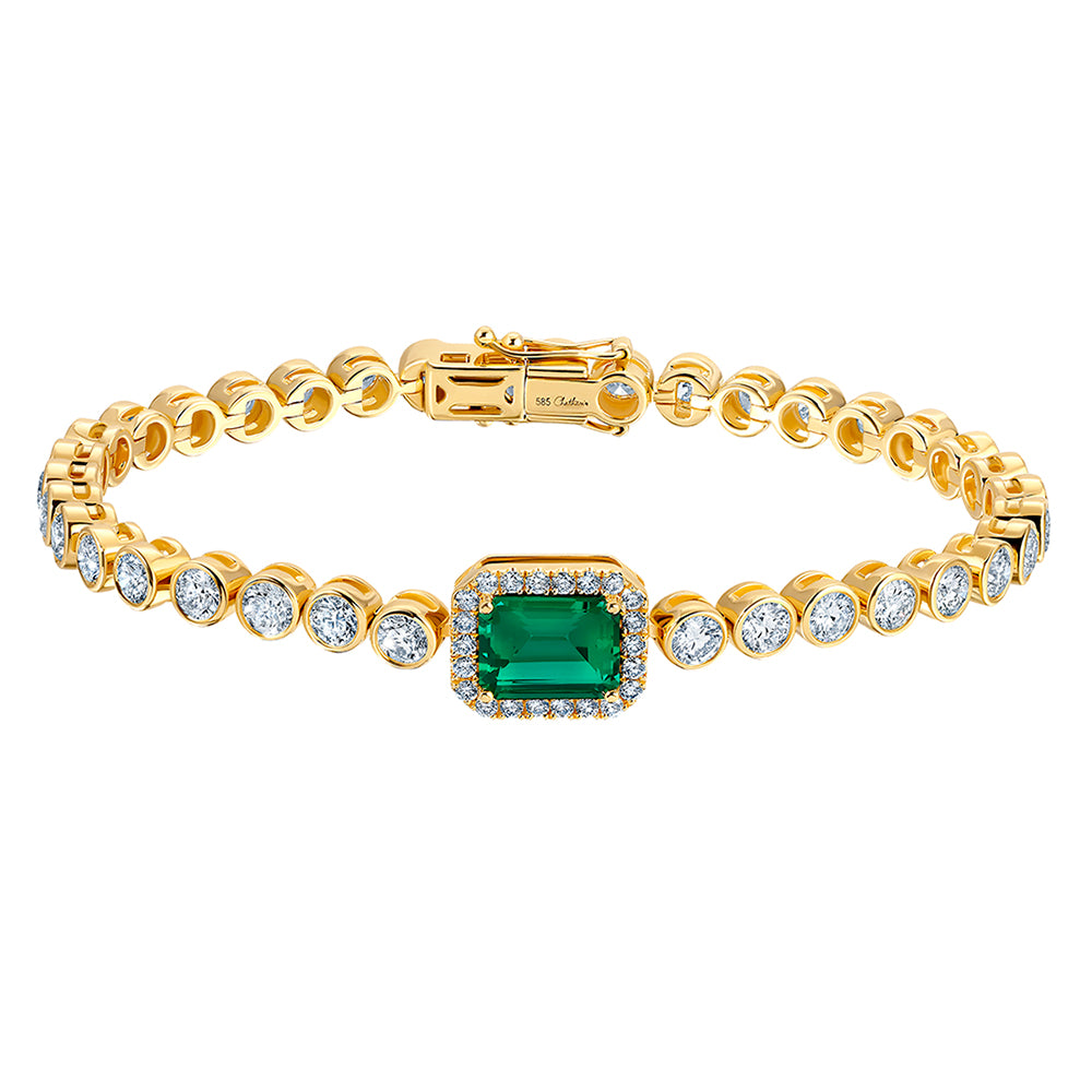 Chatham lab-grown emerald bracelet, style CB1302YEM