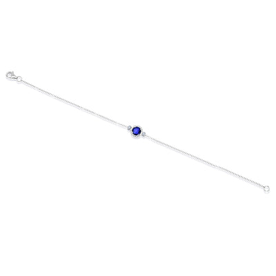 Blue Sapphire Chain Bracelet