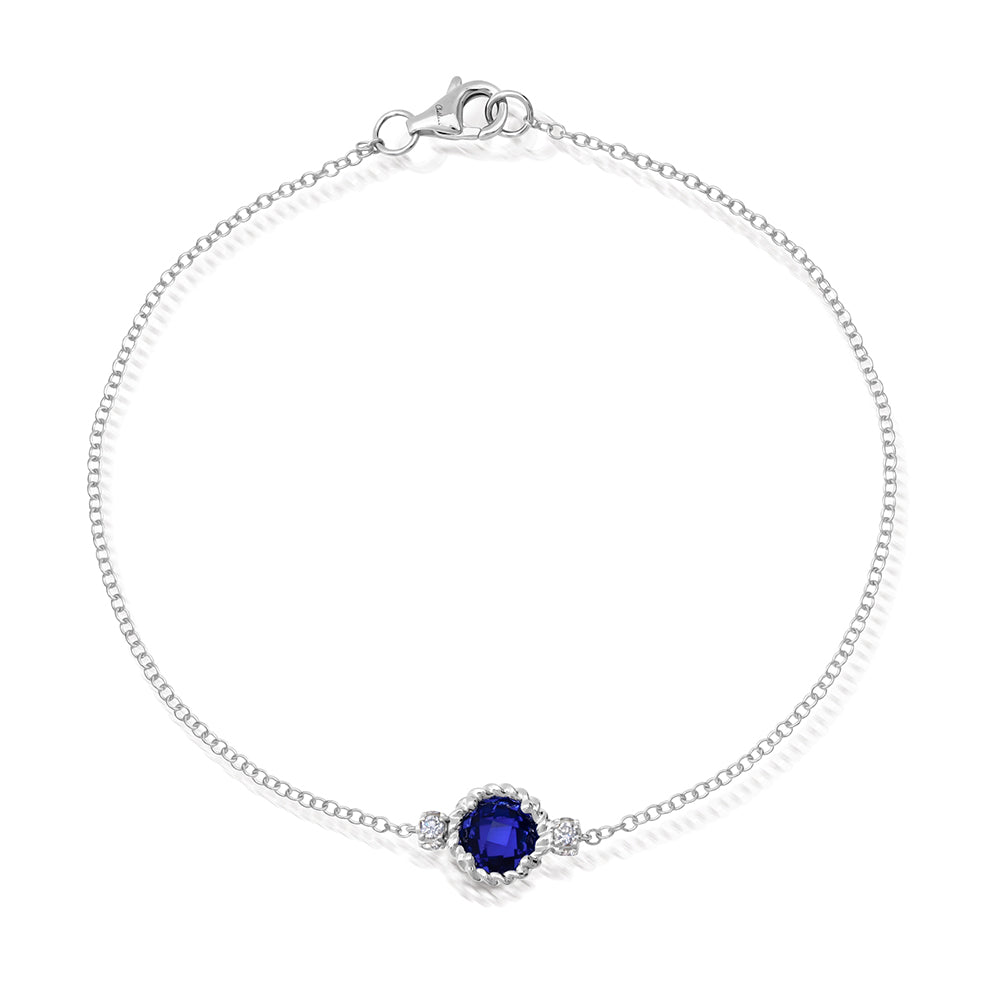 Chatham lab-grown blue sapphire bracelet, style CB1321WBS