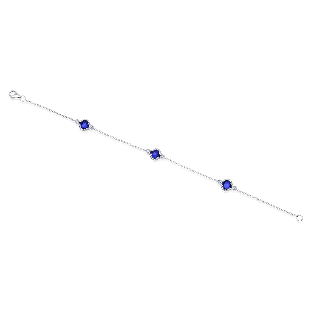 Blue Sapphire Chain Bracelet