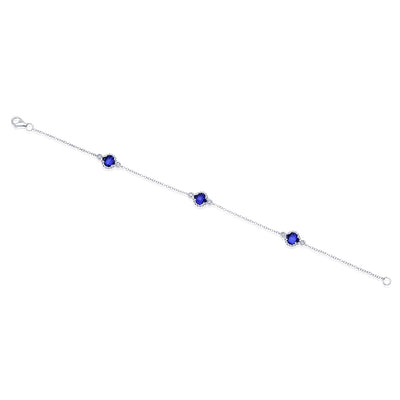 Blue Sapphire Chain Bracelet