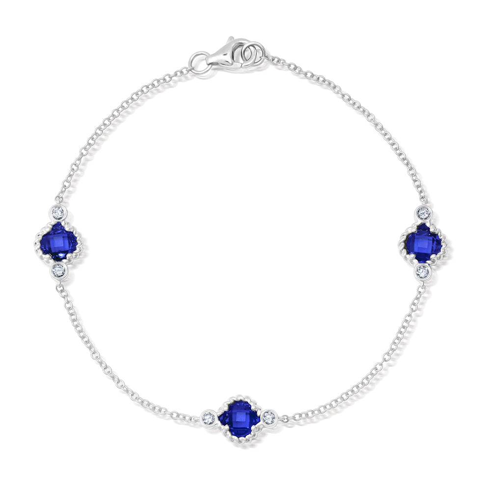 Chatham lab-grown blue sapphire bracelet, style CB1322WBS