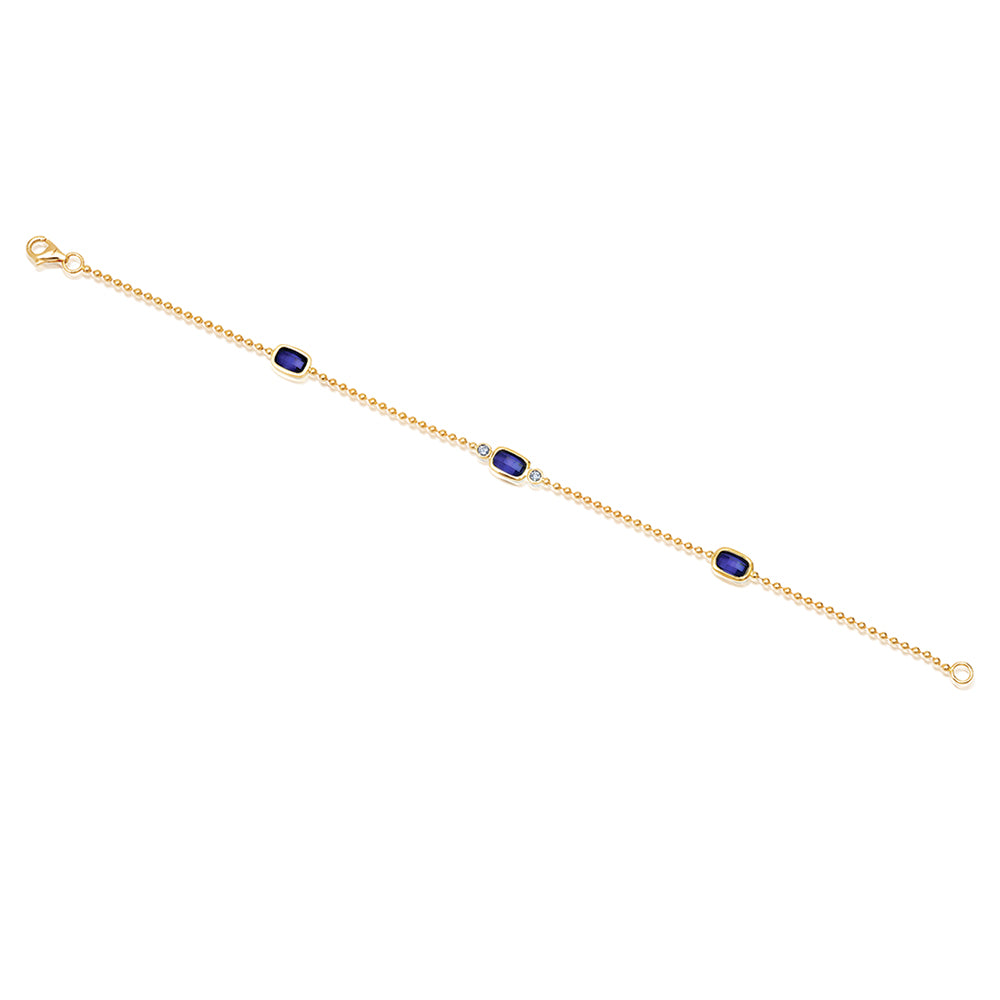 Blue Sapphire Chain Bracelet