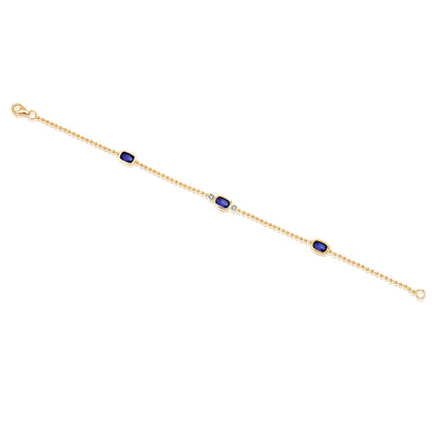 Blue Sapphire Chain Bracelet