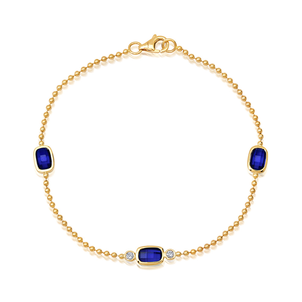 Chatham lab-grown blue sapphire bracelet, style CB1323YBS