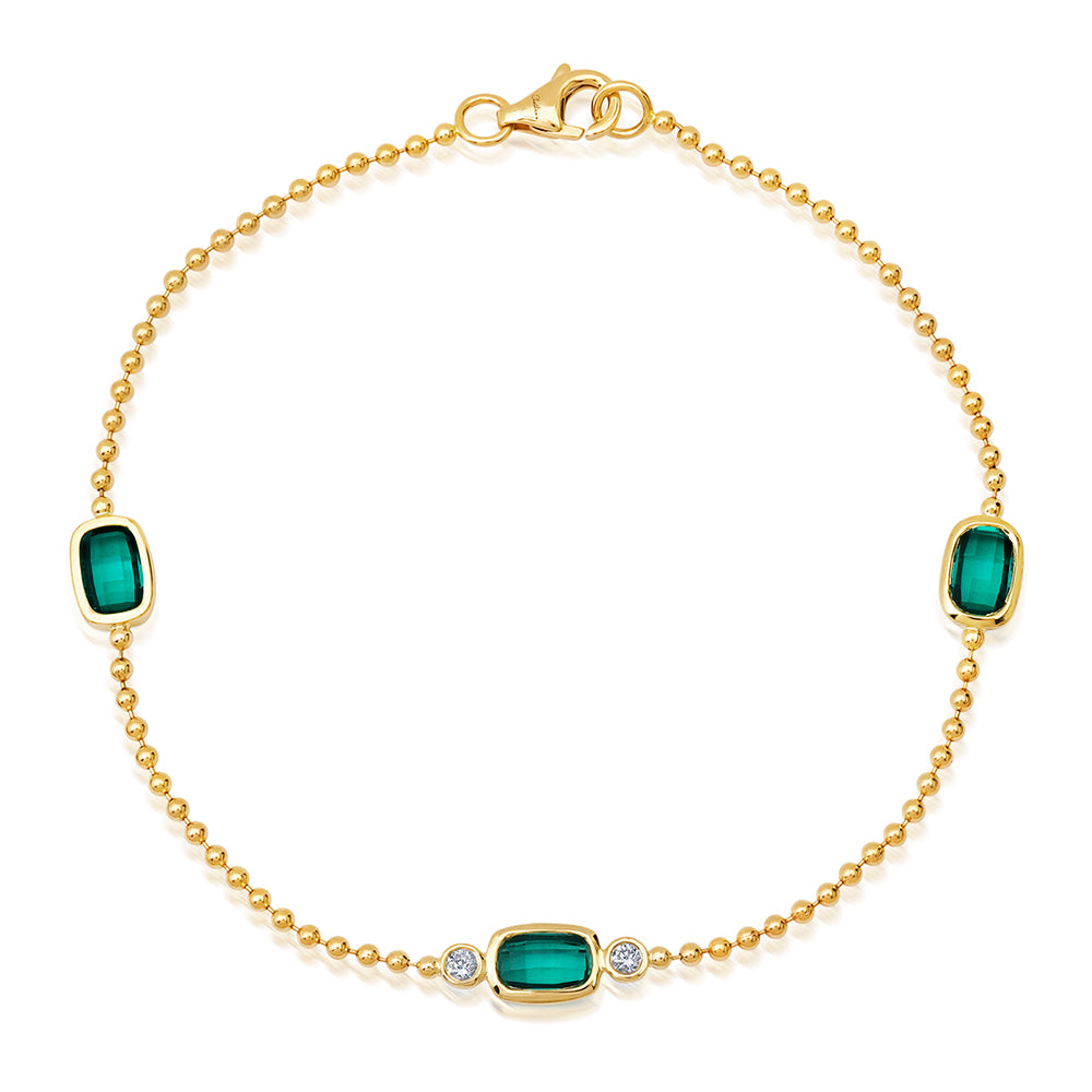 Chatham lab-grown emerald bracelet, style CB1323YEM