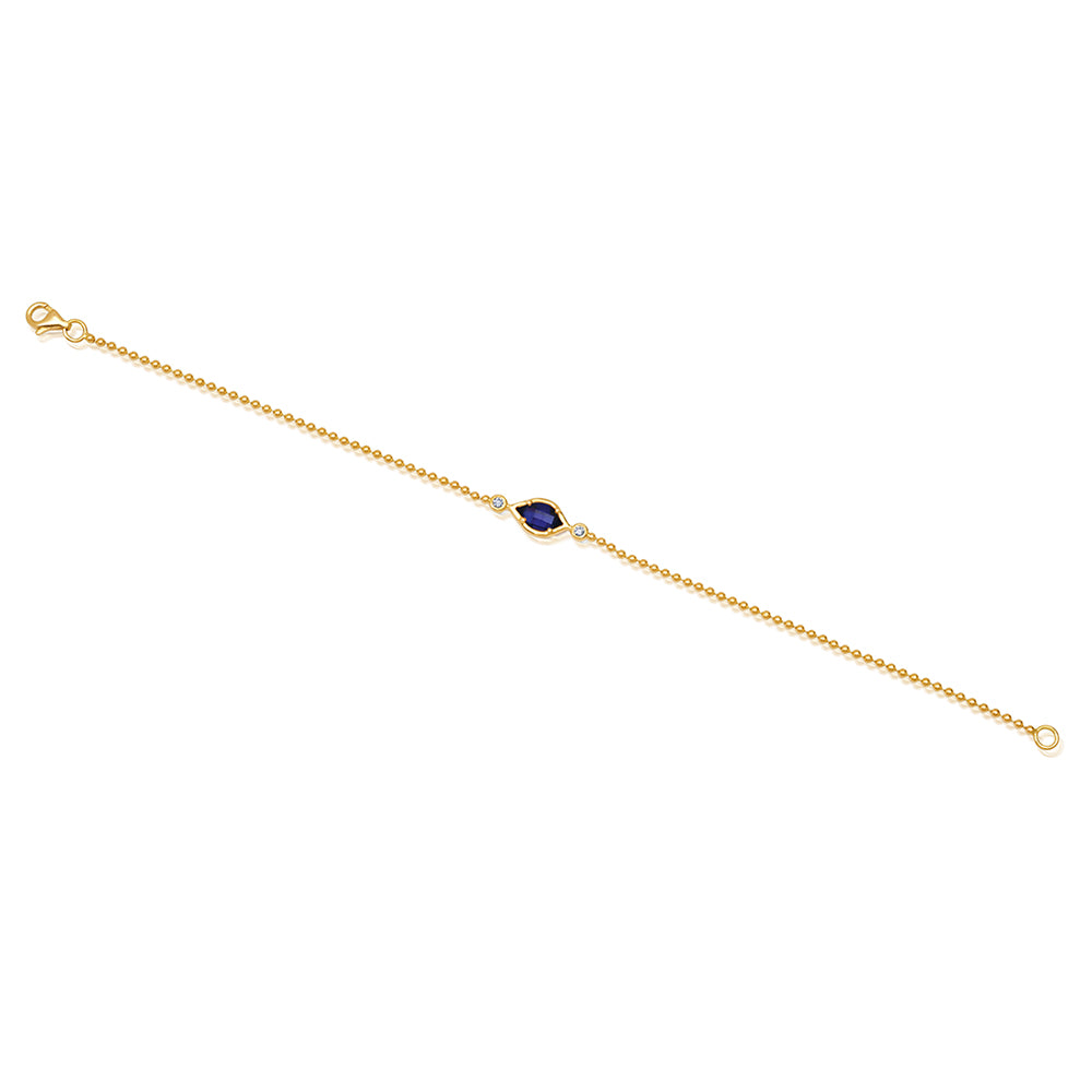 Blue Sapphire Chain Bracelet