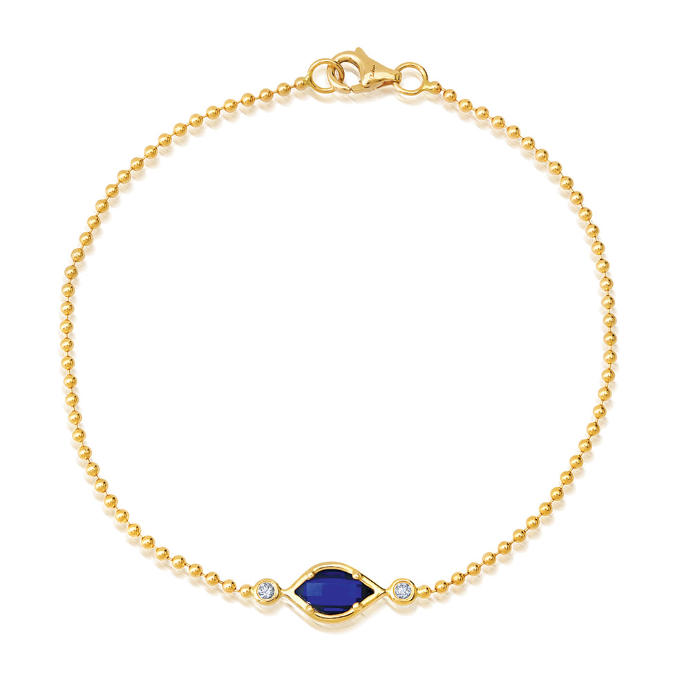 Chatham lab-grown blue sapphire bracelet, style CB1324YBS