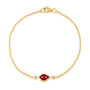 Chatham lab-grown ruby bracelet in 14k yellow gold, style CB1324YRU