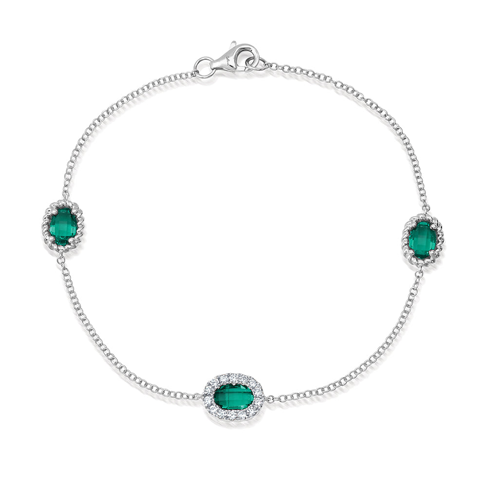 Chatham lab-grown emerald bracelet, style CB1325WEM