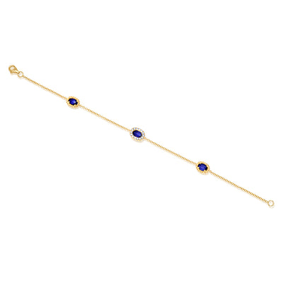 Blue Sapphire Chain Bracelet