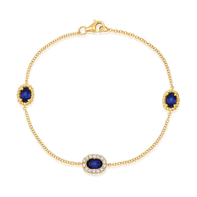 Blue Sapphire Chain Bracelet