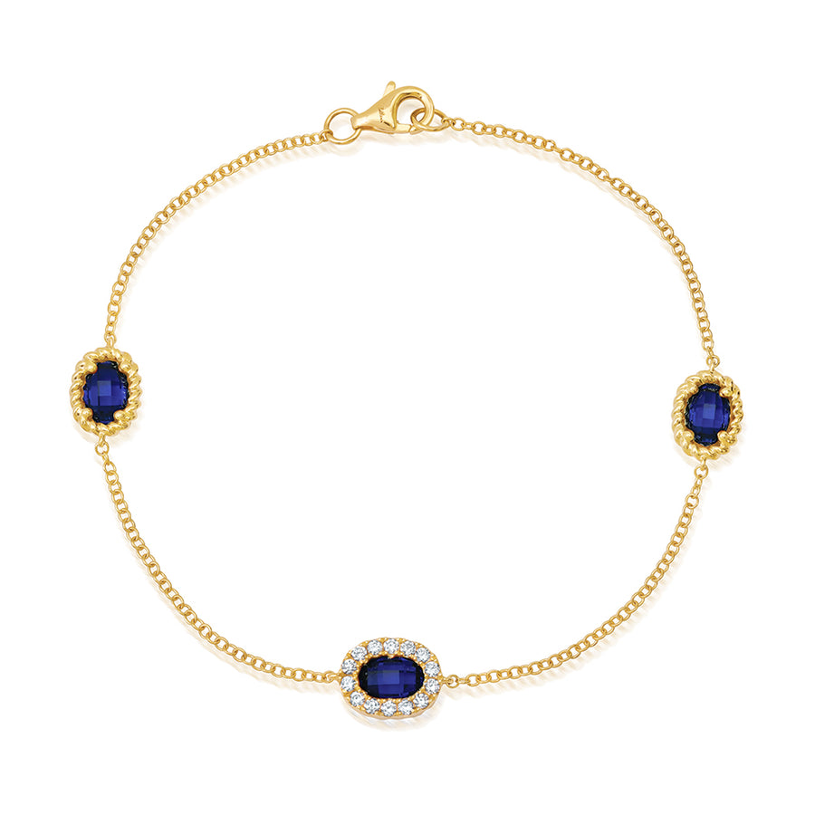 Blue Sapphire Chain Bracelet