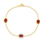Chatham lab-grown ruby bracelet in 14k yellow gold, style CB1325YRU