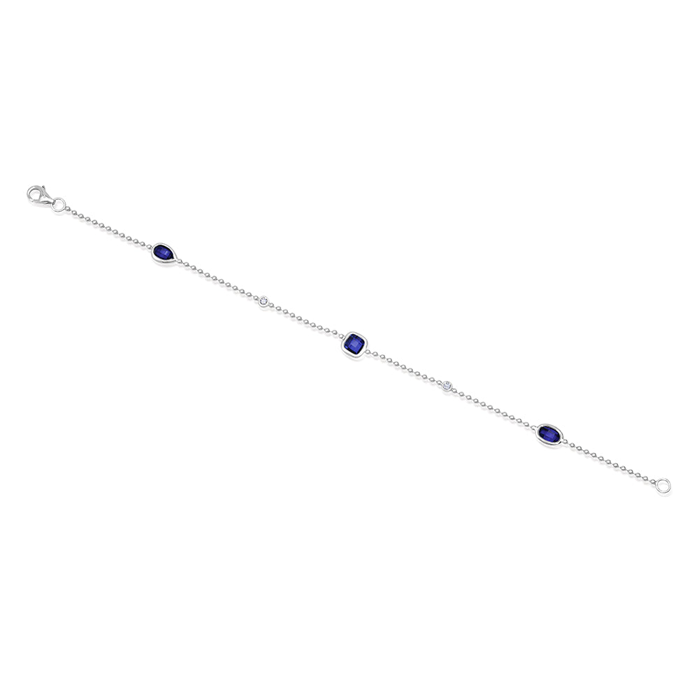Blue Sapphire Chain Bracelet