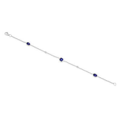 Blue Sapphire Chain Bracelet