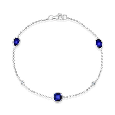 Blue Sapphire Chain Bracelet