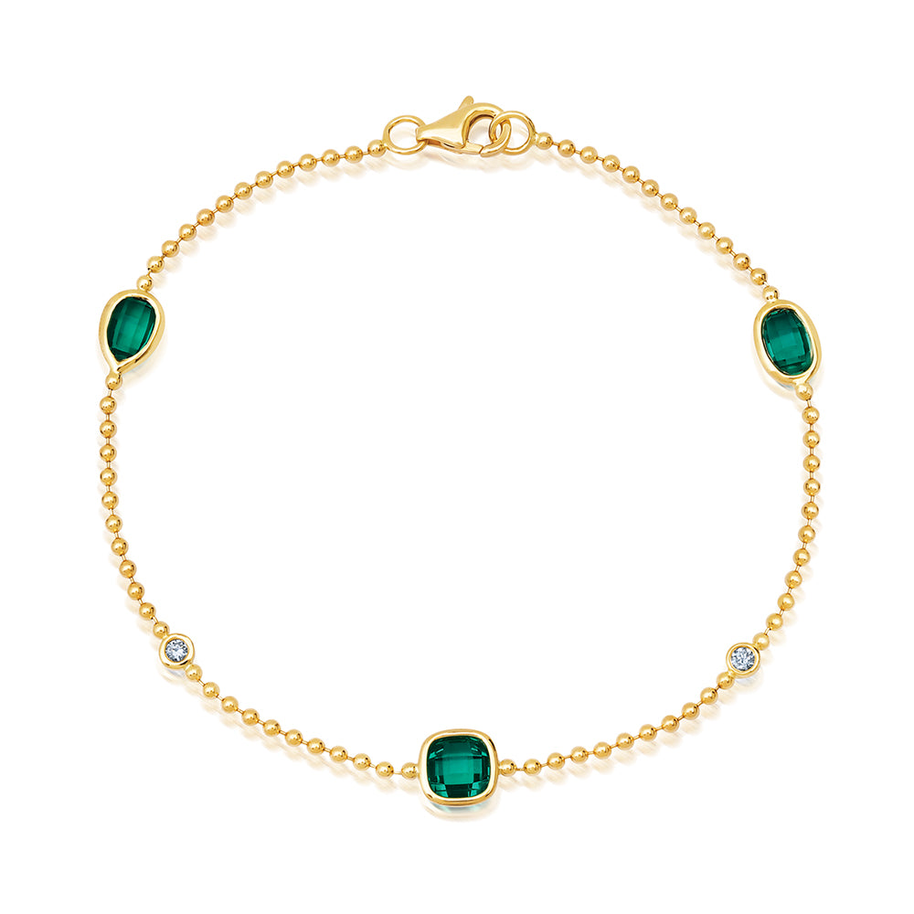 Chatham lab-grown emerald bracelet, style CB1326YEM