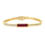 Chatham lab-grown ruby bracelet in 14k yellow gold, style CB1327YRU