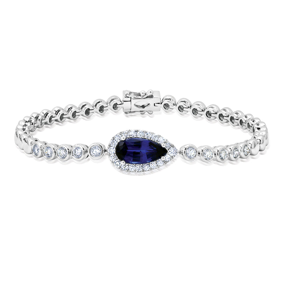 Chatham lab-grown blue sapphire bracelet, style CB1328WBS
