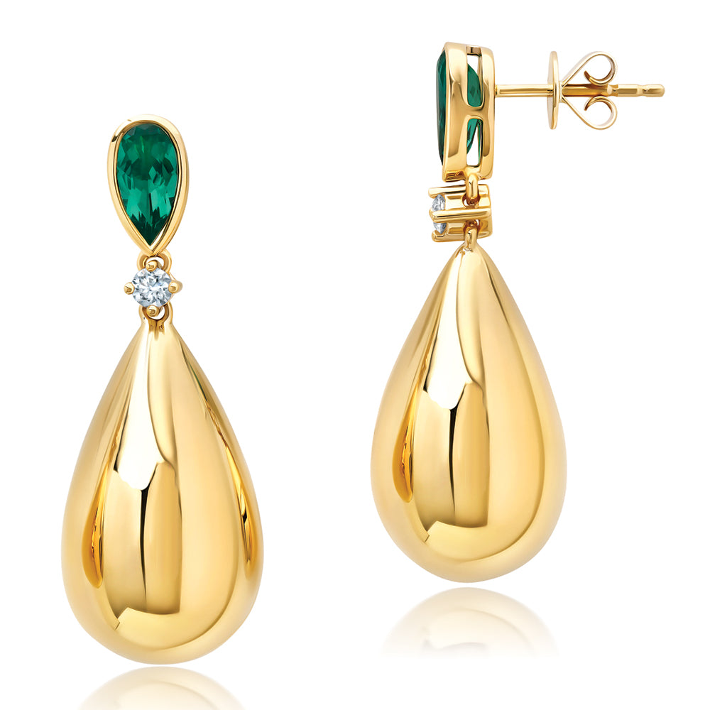 Chatham lab-grown emerald earrings, style CE5108YEM