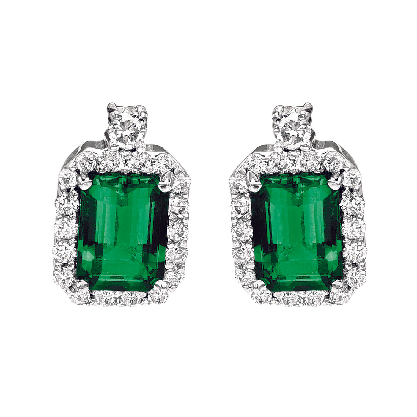 Gold Ruby Emerald Earrings from PSJ - South India Jewels