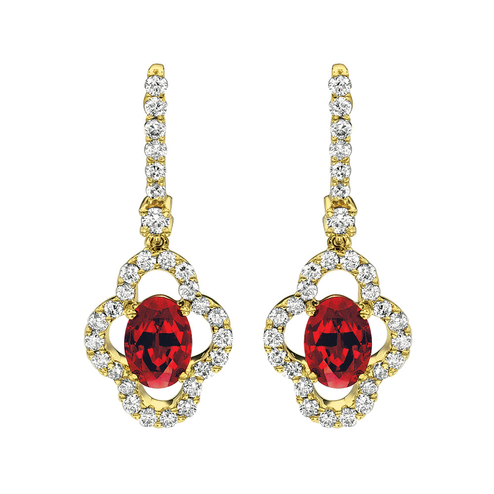 Chatham lab-grown ruby earrings, style CE2270YRU