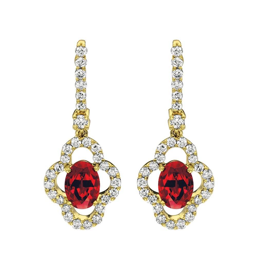 Chatham lab-grown ruby earrings, style CE2270YRU