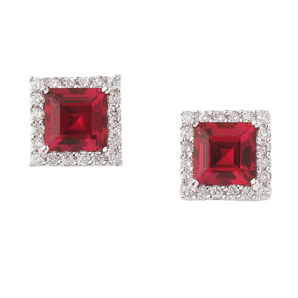 Chatham lab-grown ruby earrings, style CE2301WRU