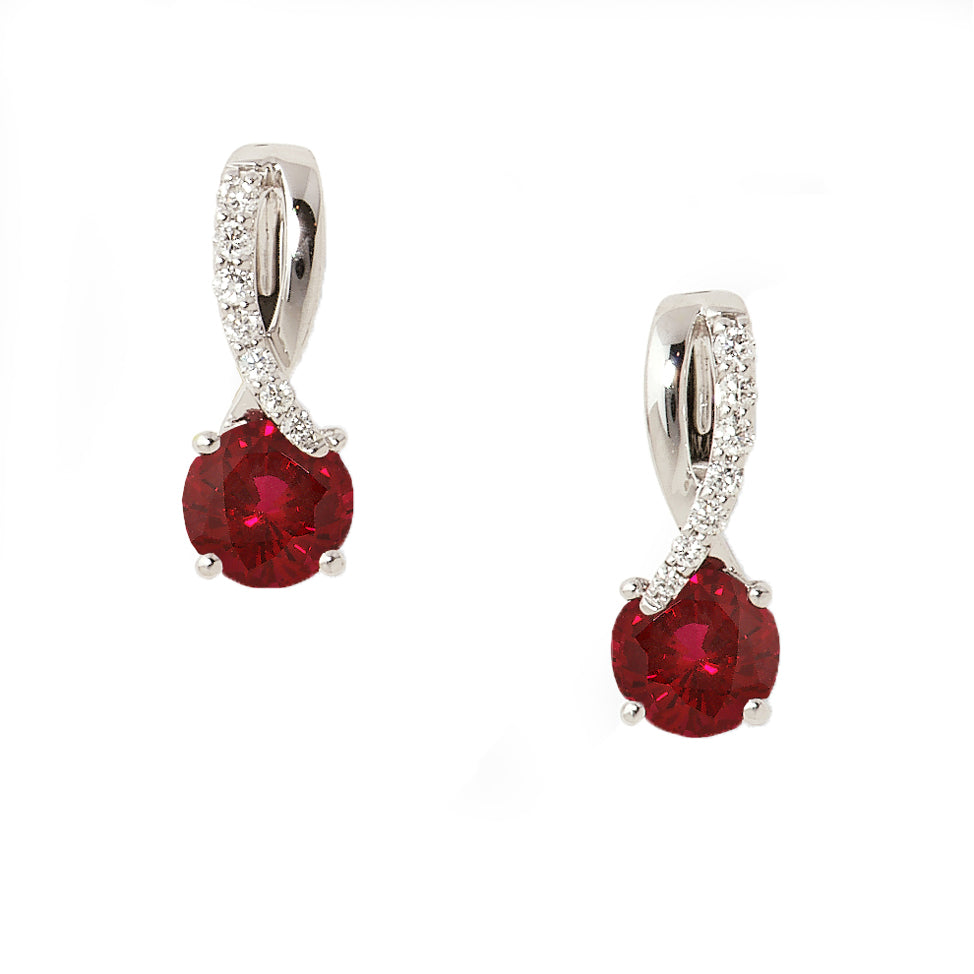 Chatham lab-grown ruby earrings, style CE2670WRU