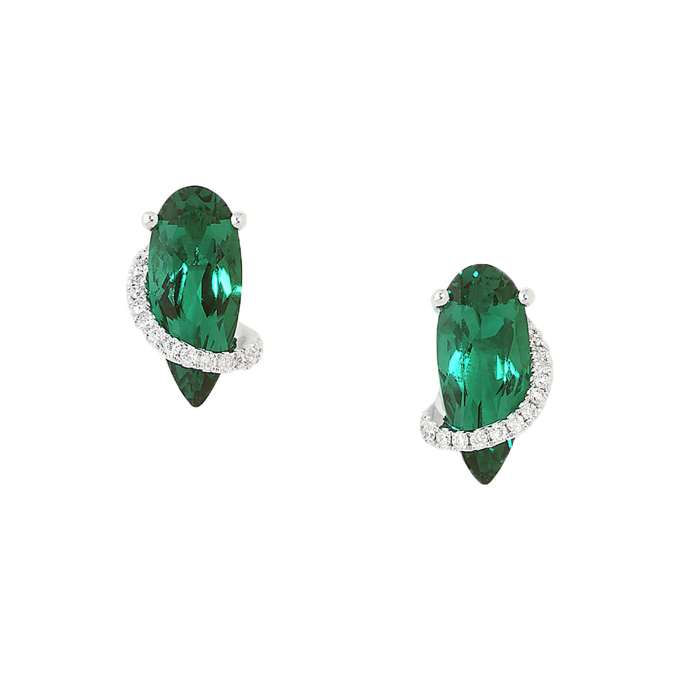 Chatham lab-grown emerald earrings, style CE3547WEM