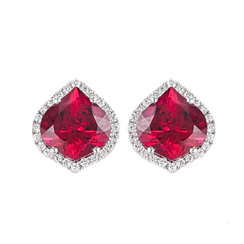 Chatham lab-grown ruby earrings, style CE3830WRU