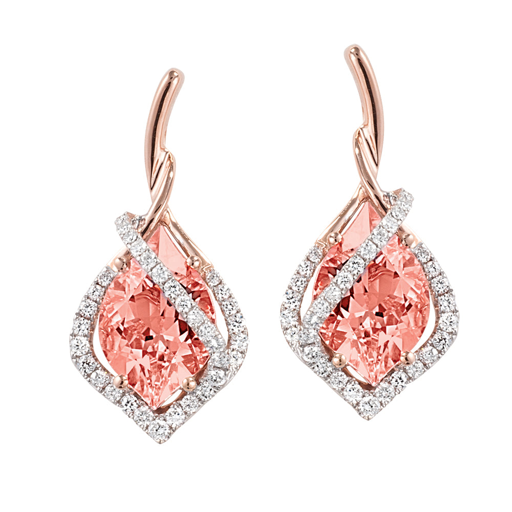 Chatham lab-grown champagne sapphire earrings, style CE3906RCS