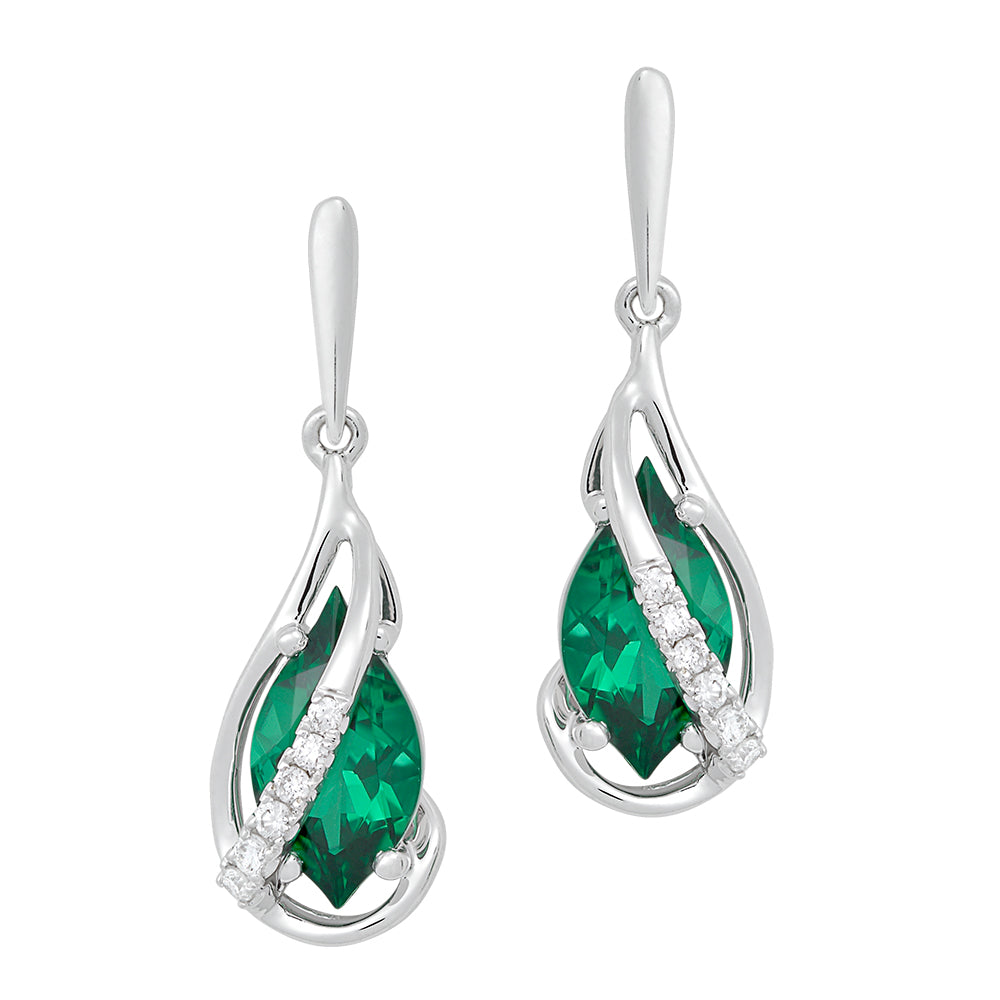 Chatham lab-grown emerald earrings, style CE4130WEM