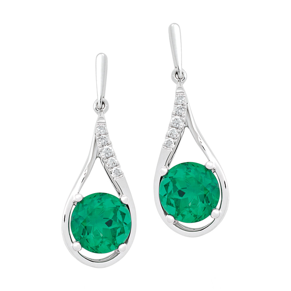 Chatham lab-grown emerald earrings, style CE4131WEM