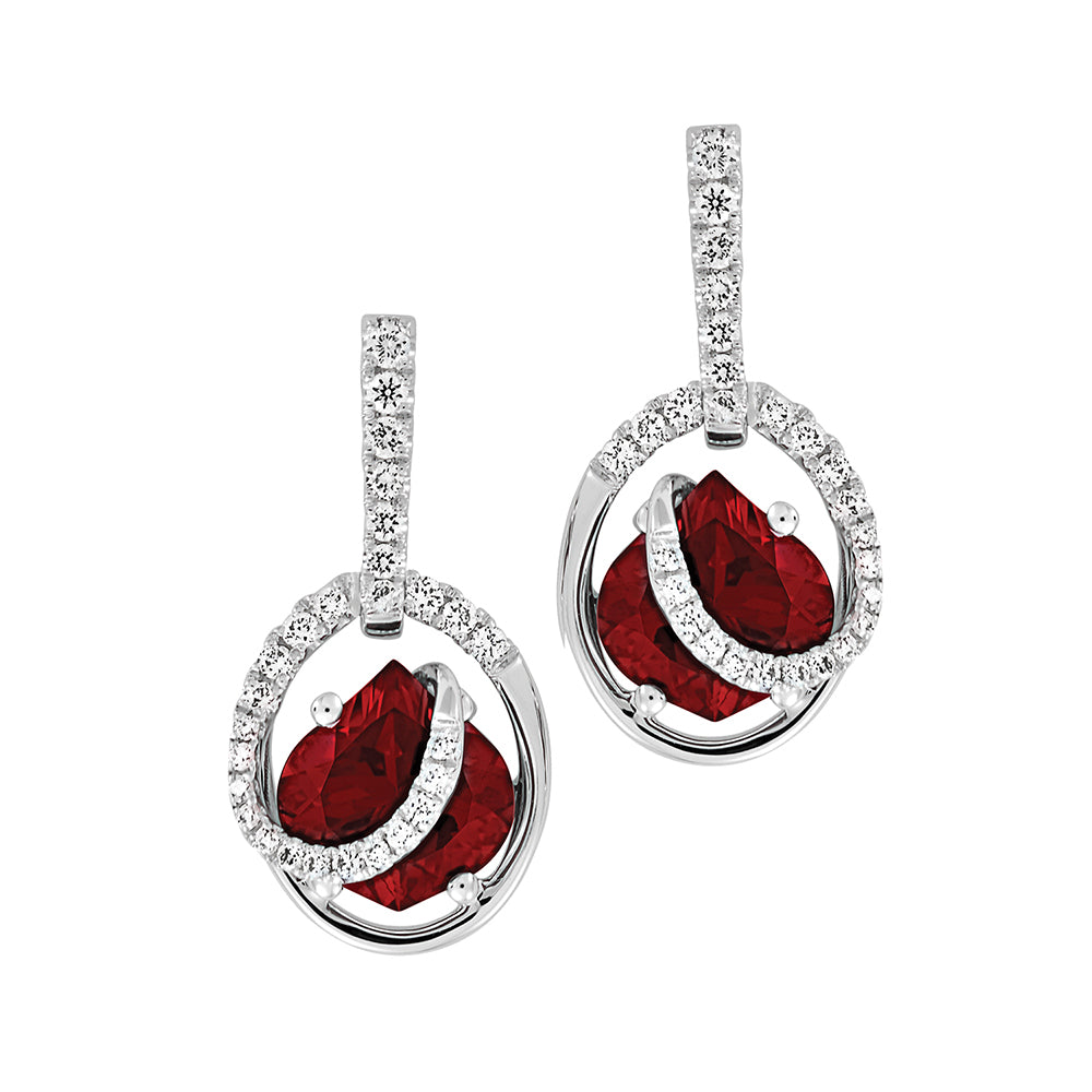 Chatham lab-grown ruby earrings, style CE4141WRU