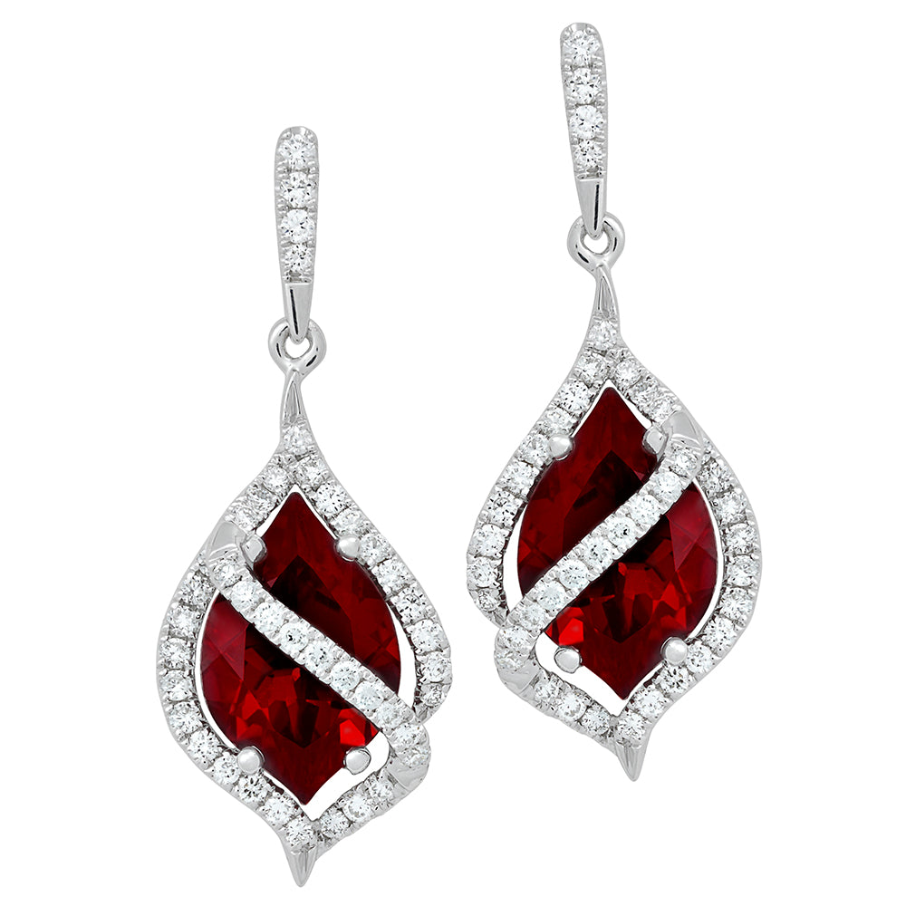 Chatham lab-grown ruby earrings, style CE4146WRU