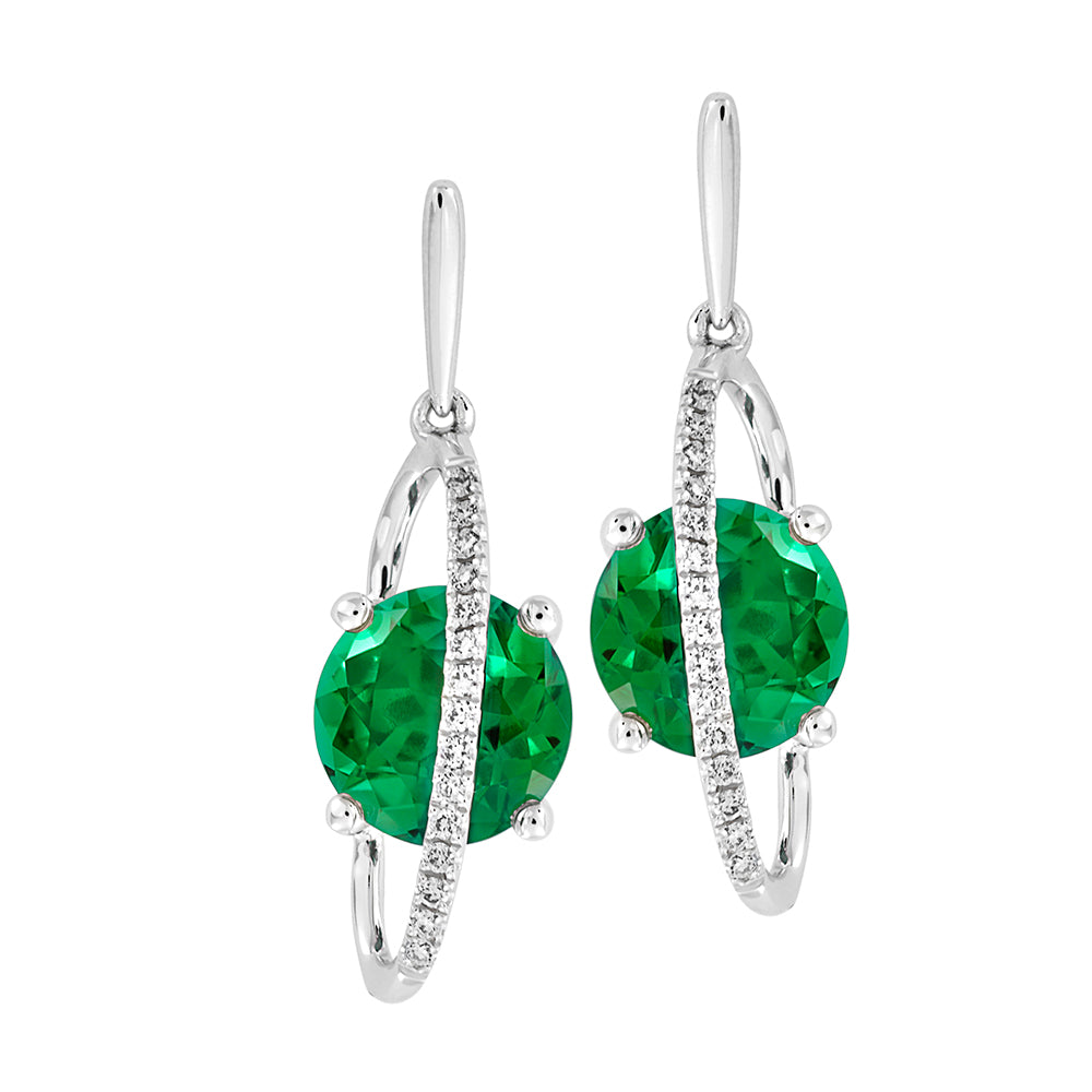 Chatham lab-grown emerald earrings, style CE4244WEM