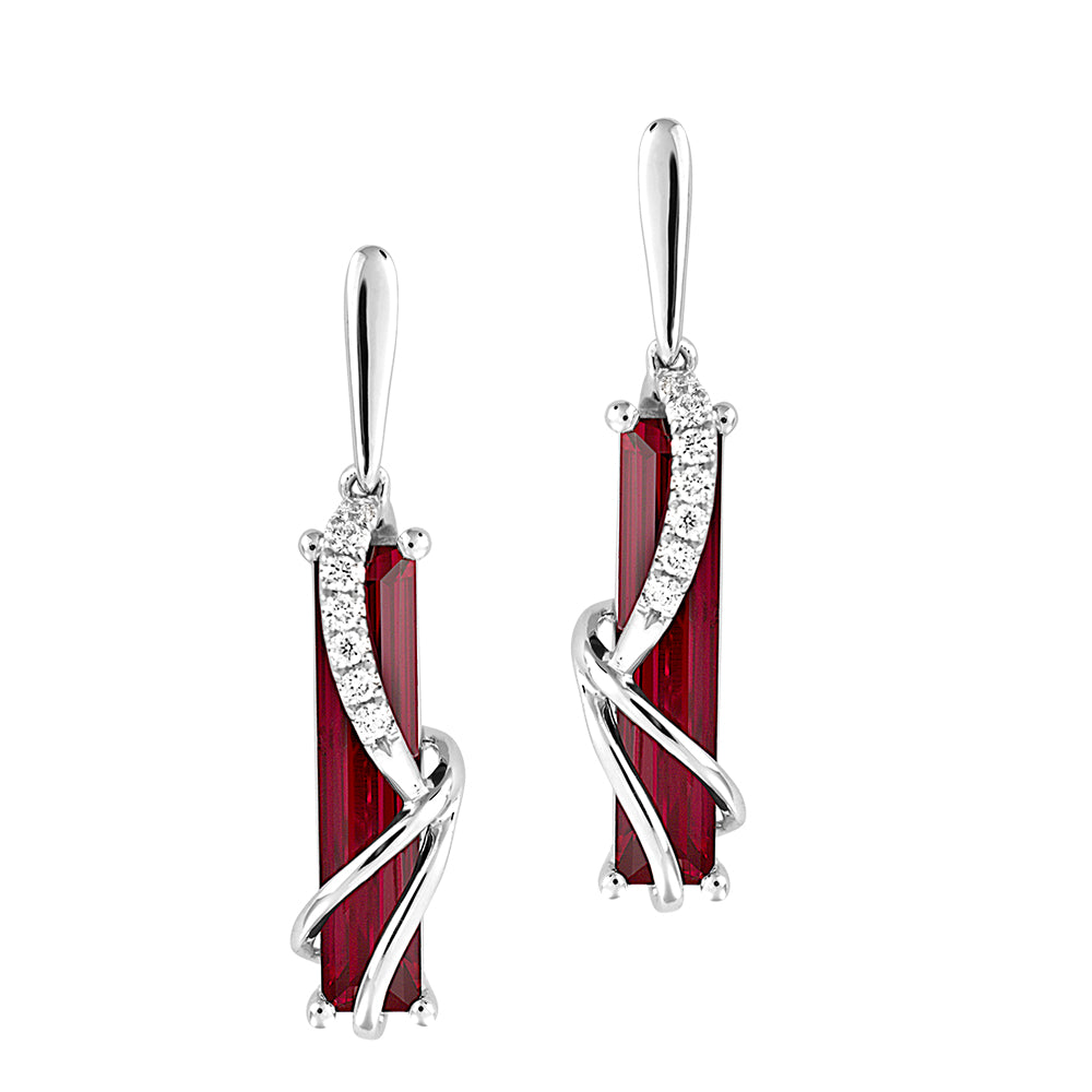 Chatham lab-grown ruby earrings, style CE4385WRU