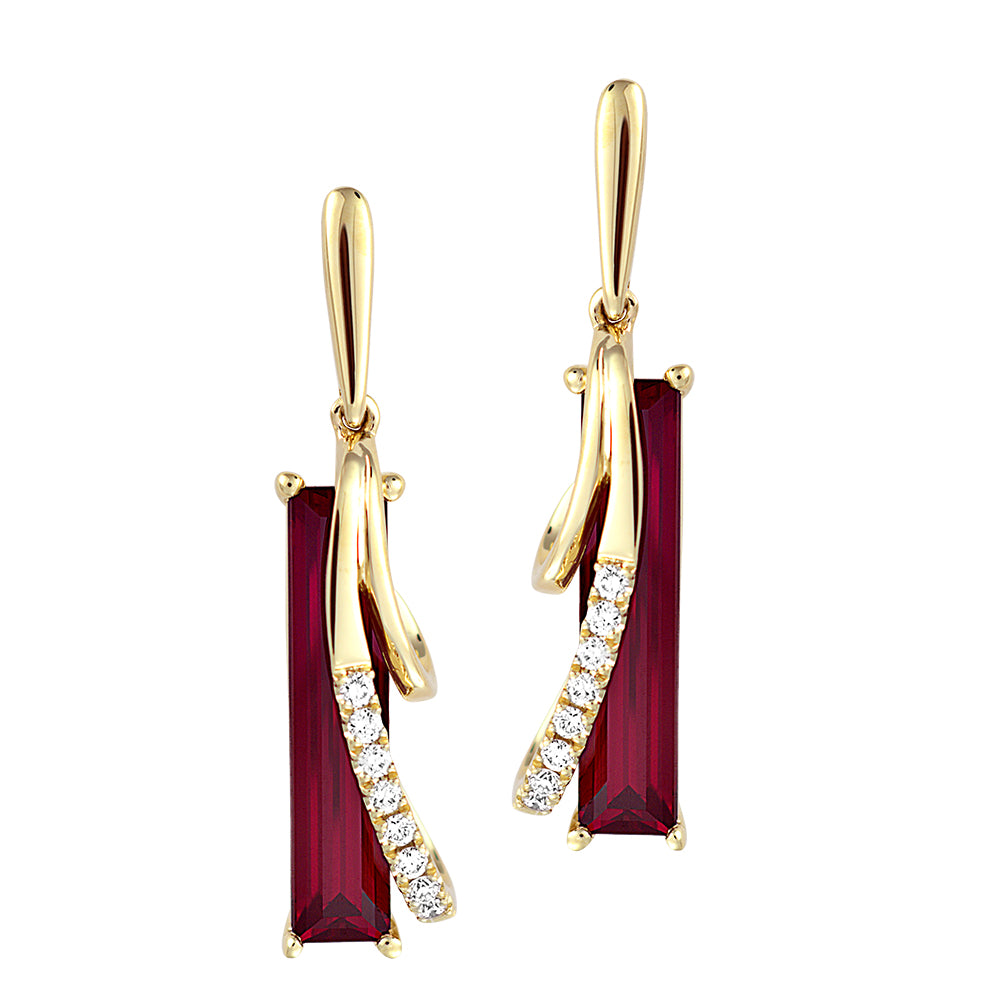 Chatham lab-grown ruby earrings, style CE4386YRU