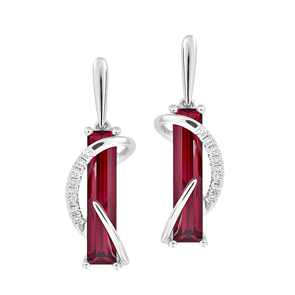 Chatham lab-grown ruby earrings, style CE4392WRU