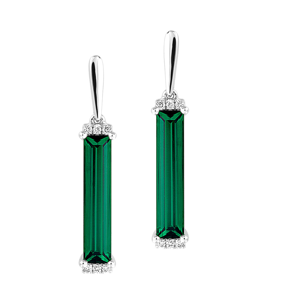 Chatham lab-grown emerald earrings, style CE4395WEM