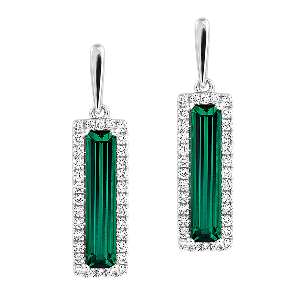 Chatham lab-grown emerald earrings, style CE4396WEM