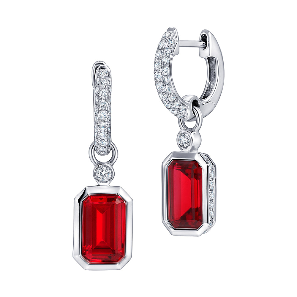 Chatham lab-grown ruby earrings, style CE4881WRU