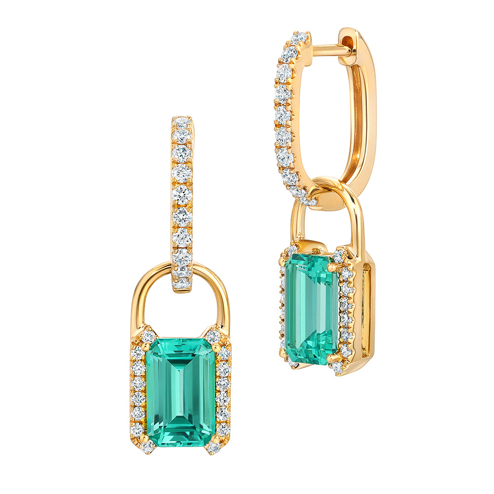 Chatham lab-grown chrysoberyl earrings, style CE4883YCH