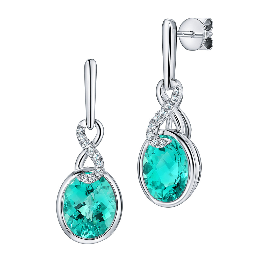 Chatham lab-grown chrysoberyl earrings, style CE4889WCH