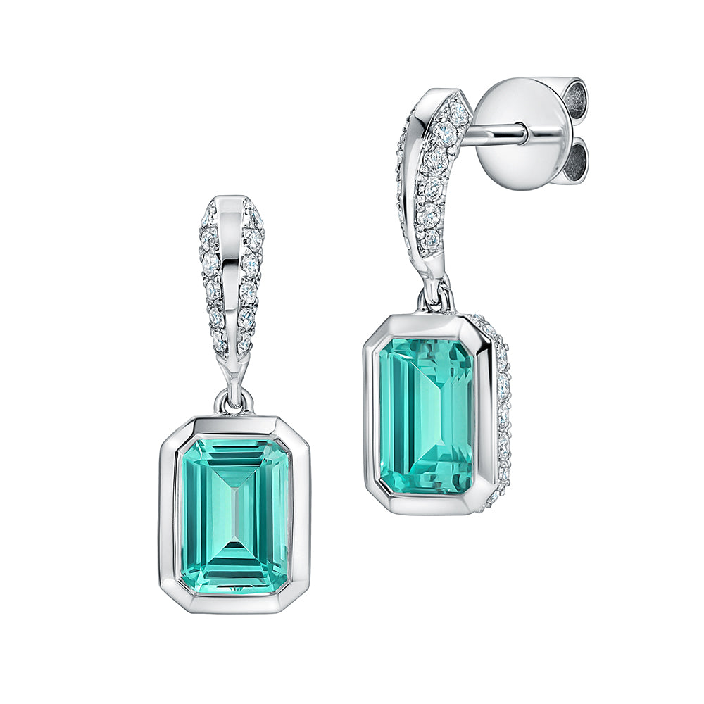 Chatham lab-grown chrysoberyl earrings, style CE4891WCH